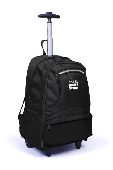 Coral High Sport Siyah Dört Bölmeli USB’li Çekçekli Sırt Çantası 