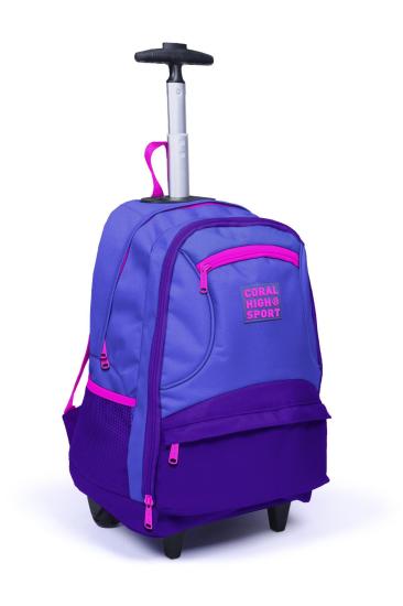 Coral High Sport Lavanta Mor Dört Bölmeli USB’li Çekçekli Sırt Çantası 