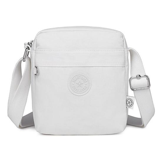 Smart Bags Kadın Postacı Çantası Krinkıl Kumaş 3089 Beyaz