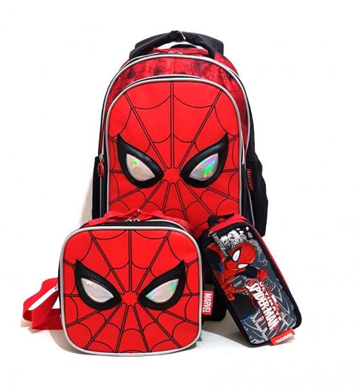 Spiderman Çekçekli Okul Çantası 3’ lü Set  95322