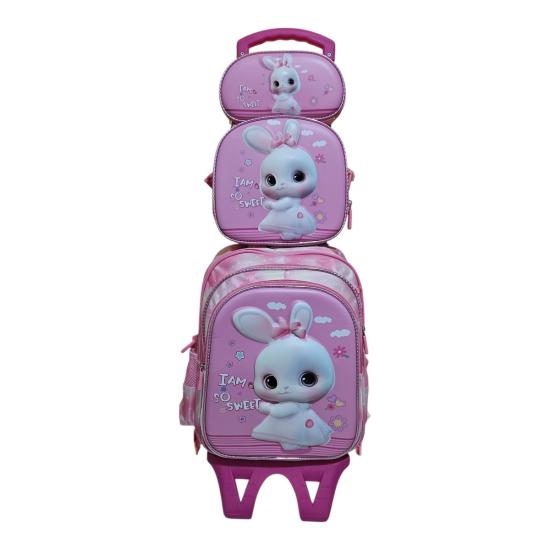 Unick Color Çekçekli İlkokul Çantası  Üçlü Set Sweet Bunny