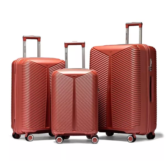 My POLO Polipropilen Üçlü Valiz Seti Gül Kurusu