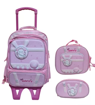 Unick Color Çekçekli İlkokul Çantası  Üçlü Set Happy