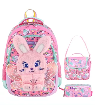 Muggle Fluffy Bunny İlkokul Çantası 3 lü set