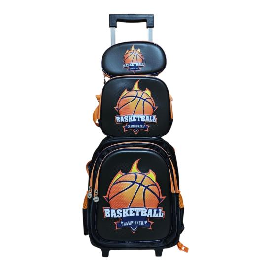 Unick Color Çekçekli İlkokul Çantası  Üçlü Set Basketbol