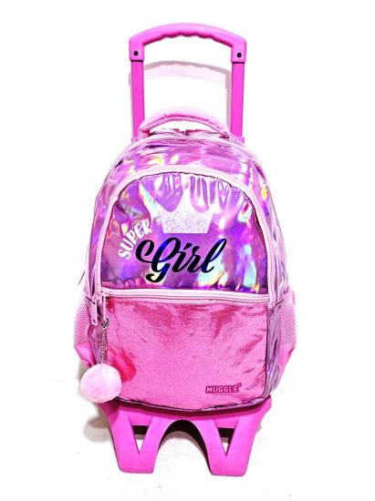 Muggle Süper Girl Çekçekli Okul Çantası 