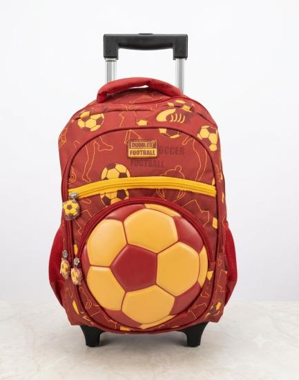 Bubbles  Football Teams Çekçekli Sarı Kırmızı Okul Çantası Üçlü Set