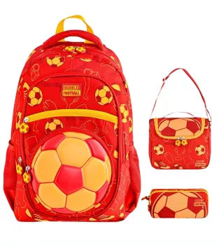 Muggle Football Teams Sarı Kırmızı Okul Çantası Üçlü Set