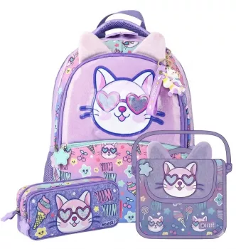 Muggle Purple Okul Çantası 3 lü set