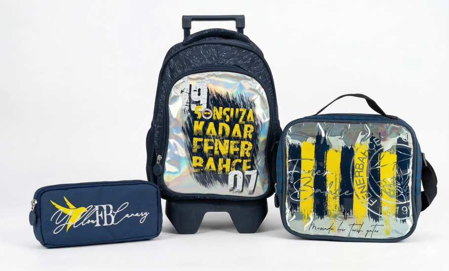 Fenerbahçe Çekçekli Okul Çantası 3 lü Set