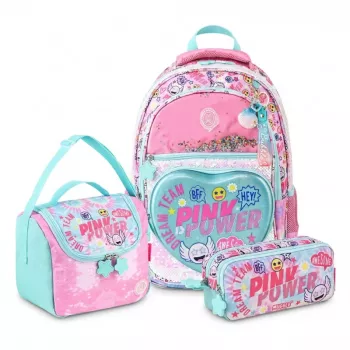 Muggle Pink Power Okul Çantası 3 lü set