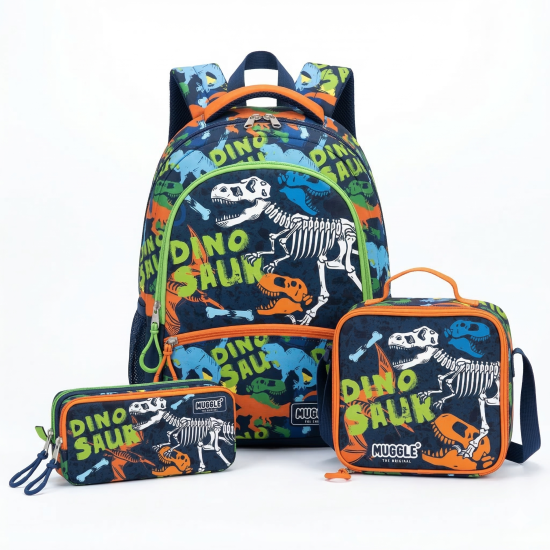 Muggle Dino Okul Çantası 3 lü Set
