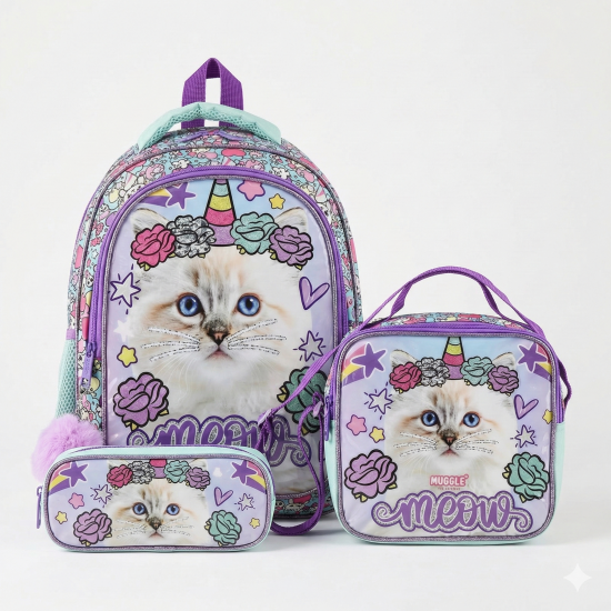 Muggle Pretty Cat Okul Çantası 3 lü Set